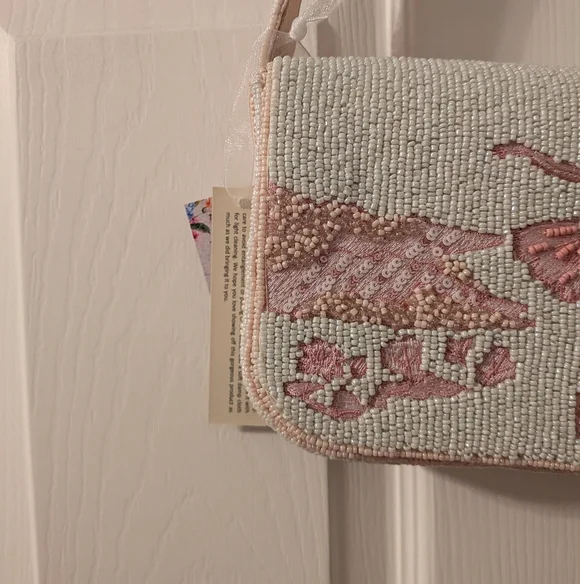 Viral  Pink Ballerina Embroidered Beaded Women's Bag - Picture 3 of 7